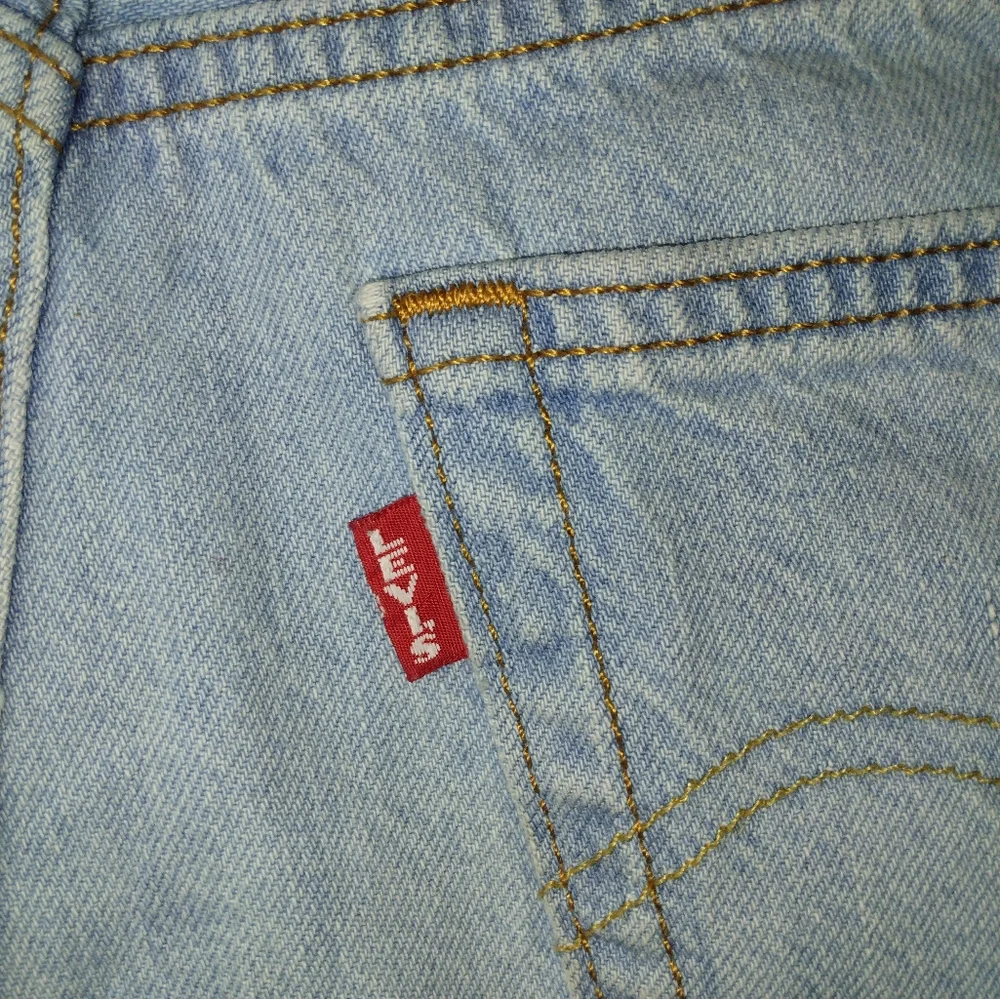 Levi's 501 Premium Big E Long Denim Distressed Short Size 25
